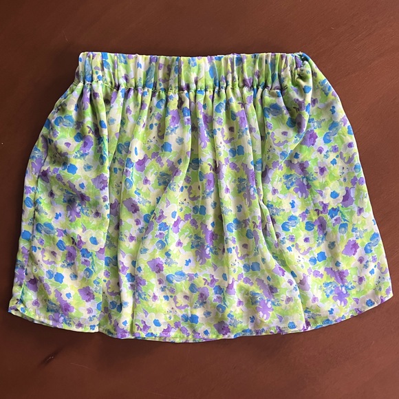 ☎️ Zara Side Ruffle Floral Mini Skirt with Pockets, lined flowy flowers billow - Picture 6 of 11